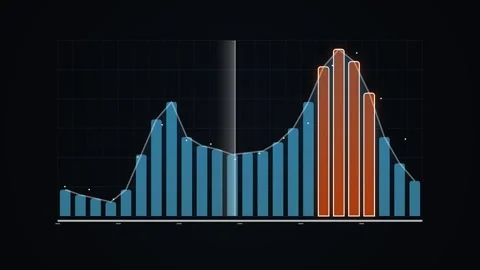 Abstract Data Visualization Scatter Plot on Dark Grid Background Stock Footage 346660414