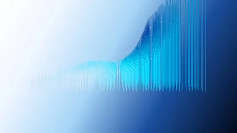 Abstract data visualization showing blue vertical light lines and particles.. Vídeos de archivo 341770764