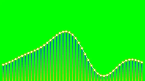 Abstract data visualization showing a fluctuating line graph on green screen Stock Footage 340905031
