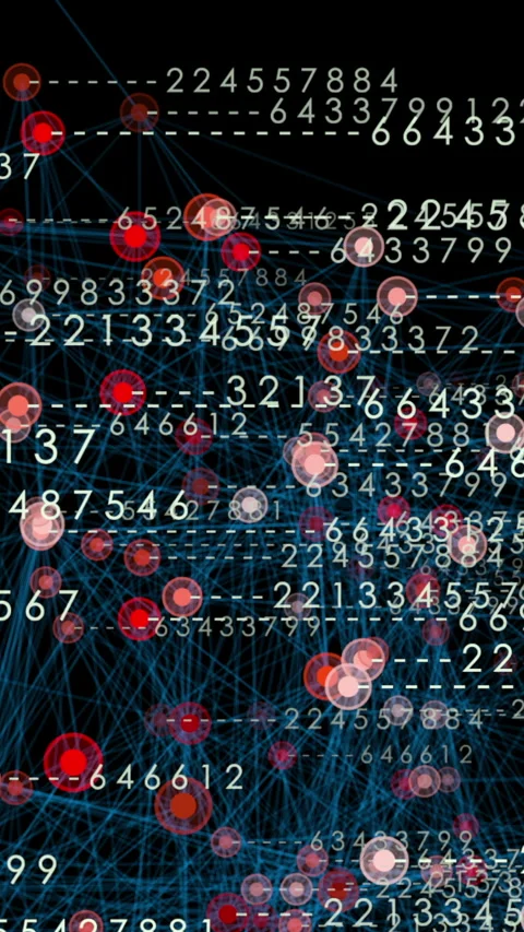 Abstract Data Visualization Utilizing Numbers and Networks for Deep Stock Footage 287229194