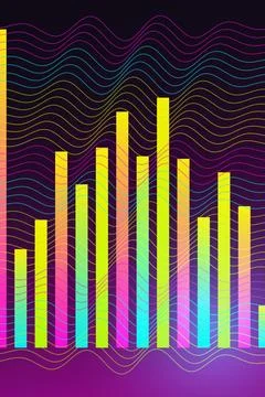 Abstract Data Wave Chart Stockfoto's