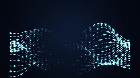 Abstract data wave motion in dark digital space futuristic technology backg.. Stock Footage 346635299
