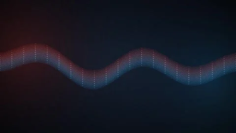Abstract data wave motion with glowing connection lines on a dark blue back.. Stock Footage 346889894