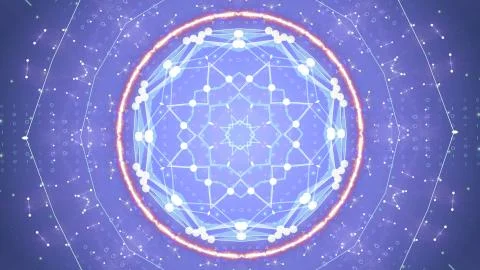 Abstract datacenter or server. Geometrical pattern in circular motion with row Stock Illustration