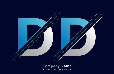 Abstract DD letter logo design template. Vector Logo Illustration. Stock Illustration