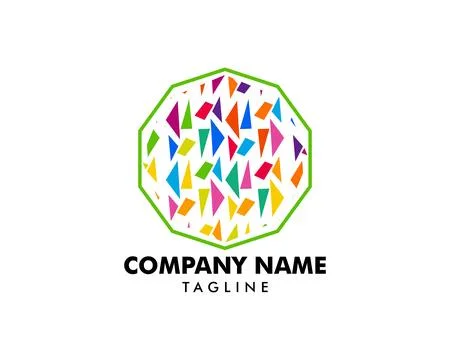 Abstract Decagon Mosaic Logo Design Template Stock Illustration