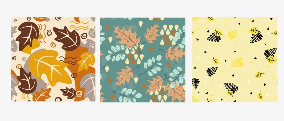 Abstract deciduous patterns made in caricature style. Rolling color ornament Stock Illustration
