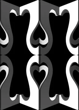 Abstract decorative background on a theme of love. 3D illustration Stock Illustration