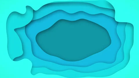 Abstract decorative blue clouds frame in paper cut style 2d looped background Stock Footage 164879740