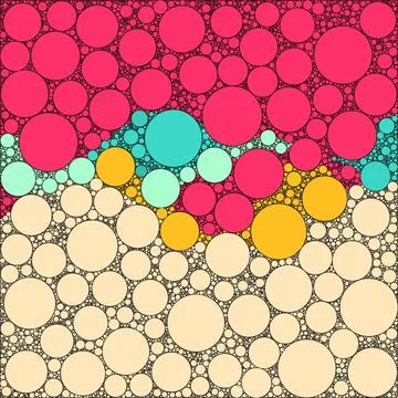 Abstract decorative color Circles of different sizes and colors are randomly pla 스톡 일러스트
