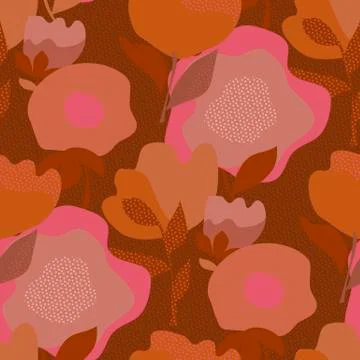 Abstract decorative flower seamless pattern Illustrazione stock