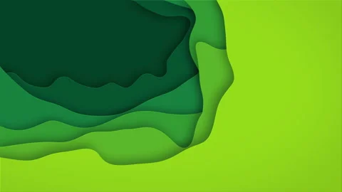 Abstract decorative green clouds frame in paper cut style 2d looped background Stock-Footage 164879693