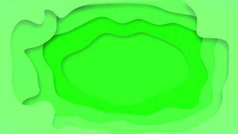 Abstract decorative green clouds frame in paper cut style looped background Stock Footage 164879741
