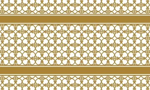 Abstract decorative horizontal frame pattern with circular geometric motif イラスト素材
