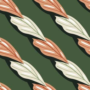 Abstract decorative nature seamless pattern with light and pink colored leaf  Illustrazione stock