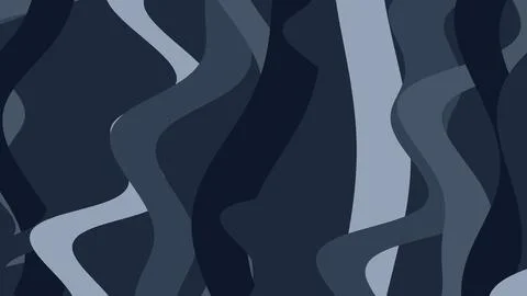 Abstract decorative pattern featuring overlapping wavy ribbons in varying nav 库存插图