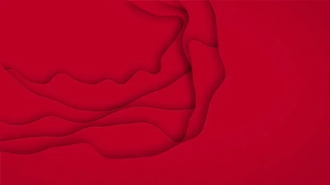 Abstract decorative red clouds frame in paper cut style looped background 動画素材 164879583