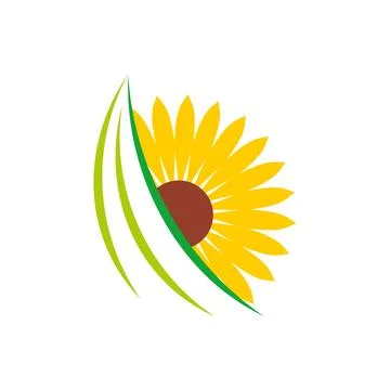 Abstract Decorative Sunflower Vector Logo Template Illustrazione stock
