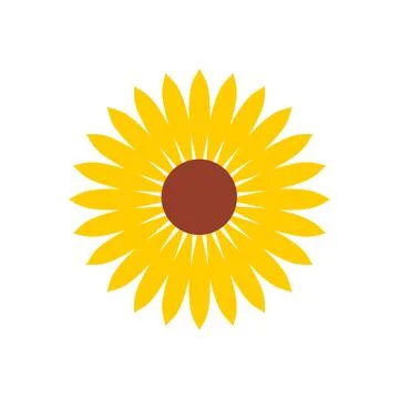 Abstract Decorative Sunflower Vector Logo Template Stock Illustration
