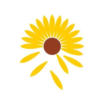 Abstract Decorative Sunflower Vector Logo Template Stock Illustration