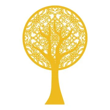 Abstract decorative tree with lace pattern.  Stock Illustration