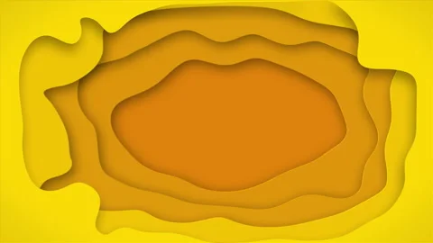 Abstract decorative yellow clouds frame in paper cut style 2d looped background 動画素材 164879752