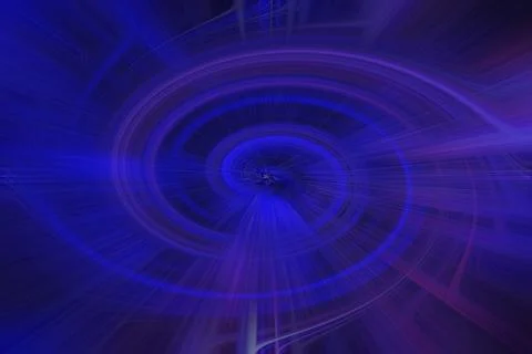 Abstract deep blue and purple spiral background with swirling light trails Ilustração Stock