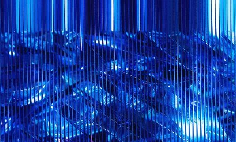 Abstract Deep Blue Glass Texture with Vertical Ribbed Lines and Shard Refle.. 스톡 일러스트