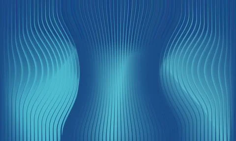 Abstract Deep Blue Gradient Background with Symmetrical Wavy Lines and Grai.. Stock Illustration