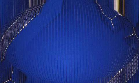 Abstract Deep Blue Spherical Distortion Lines Texture Stock Illustration
