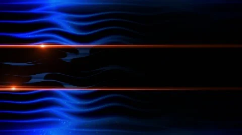 Abstract deep blue waves animation with particles Stock Footage 58946173