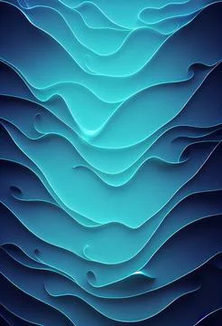 Abstract deep blue waves pattern Stock Illustration
