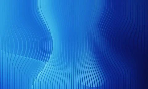 Abstract Deep Blue Wavy Lines Background with 3D Texture and Grainy Gradient Stock Illustration