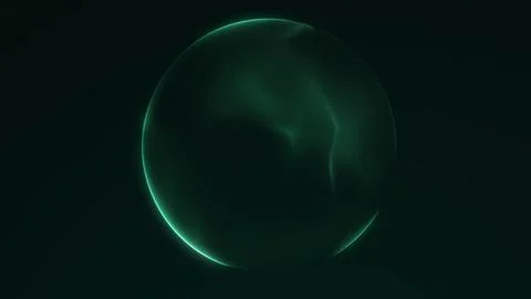 Abstract deep green glowing plasma sphere with energy flow and sci-fi dark .. 스톡 일러스트