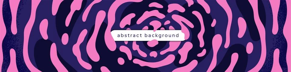 Abstract deep melt blob wave banner. Dynamic fluid melt doodle pattern, org.. Illustrazione stock