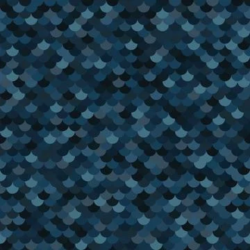 Abstract deep ocean halftones fish scale surface. Colored marine texture Stock Illustration