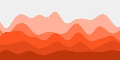 Abstract deep orange hills background. Colorful waves captivating vector il.. Ilustração Stock