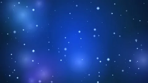 Abstract deep space background with glowing blue nebulae and shimmering stars Video stock 345429991