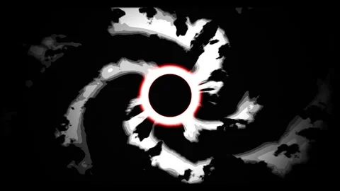 Abstract Deep Space Black Hole with Monochrome Stellar Corona Loop Stock Footage 346156904