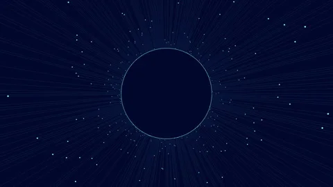 Abstract deep space starfield with radial light streaks and central void Stock Footage 333188475