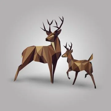 Abstract deer couple Stock Illustration