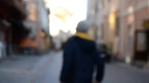 Abstract Defocused Blurred Background of many people on street Stock Footage 126749612