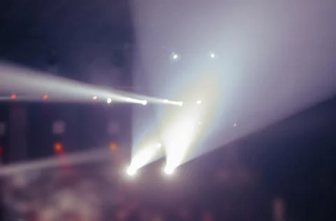 Abstract defocused composition with stage light during a music concert. Brigh Stock Photos