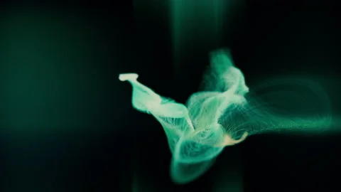 Abstract Defocused Flowing Particles Wave Background Stock-Footage 195946620
