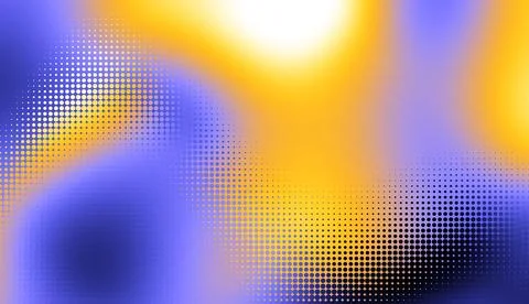 Abstract defocused horizontal background with pop art halftone dots. Vector Stock Illustration