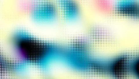 Abstract defocused horizontal background with pop art halftone dots. Vector.. Stock Illustration