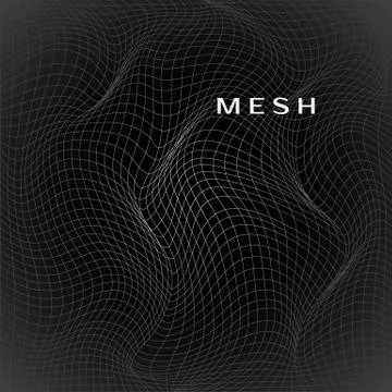 Abstract deformation of net. Wavy mesh structure. Vector illustration isolate Stock Illustration