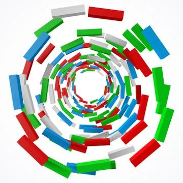 Abstract with deformed cubes. 3d style vector illustration Stock Illustration