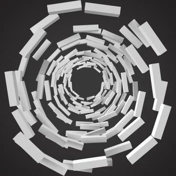 Abstract with deformed cubes. 3d style vector illustration Stock Illustration