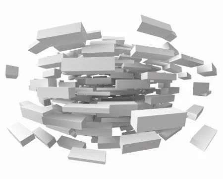 Abstract with deformed cubes on white. 3d style vector illustration Stock Illustration